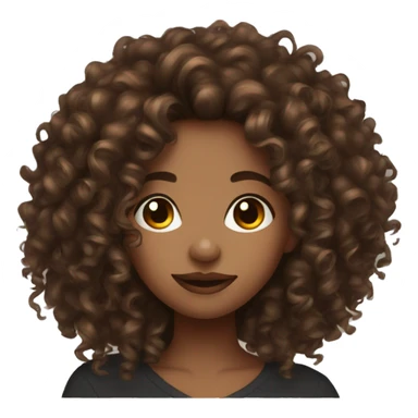 brown curly hair girl with septum piercing  sticker