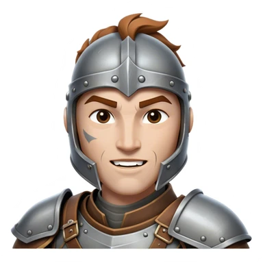 Cinematic Realistic WoW Human Warrior Portrait, head tilted dramatically with an exaggeratedly amused expression, blending rugged heroism with a hint of lighthearted charm. His chiseled face, framed by meticulously rendered steel armor and leather accents in consistent greys and bronzes, is brought to life with dynamic lighting and high shine, dramatic yet whimsical, capturing the essence of a warrior whose epic might is coupled with an approachable, playful demeanor. sticker