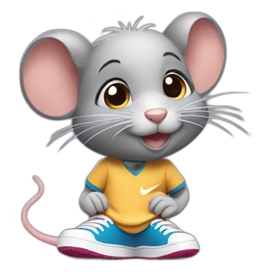 Cute rat with Nike shoes sticker
