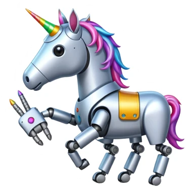 Unicorn eating a robot sticker