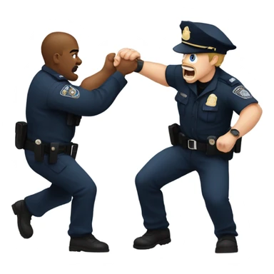 Police officer arresting thug  sticker