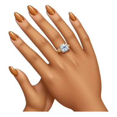 Caramel right hand with diamond ring on rong finger sticker