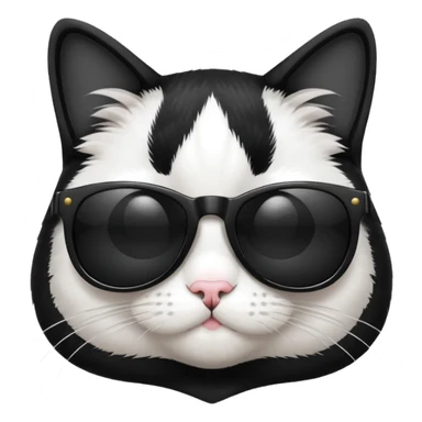 Tuxedo cat wearing sunglasses sticker