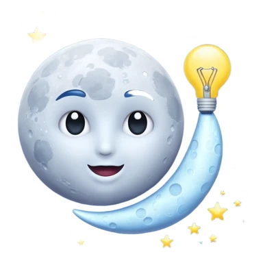 moon with idea sparkle pop sticker