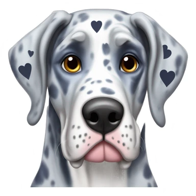 Blue Merle Great Dane with hearts for eyes  sticker
