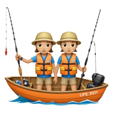 Two people in a boat  sticker