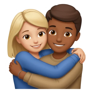 Girl hug a boy friend european bold sticker