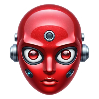 red glitter cyberpunk shine sticker