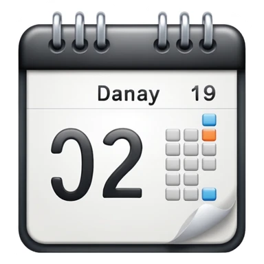 calendar with large number 1 sticker