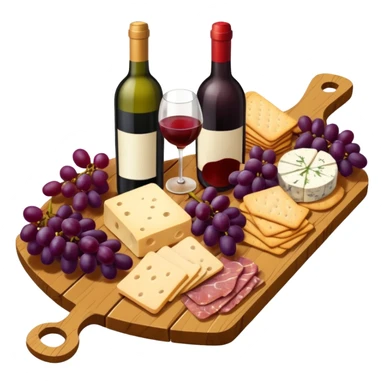 charcuterie board with wine sticker