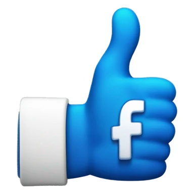 create a thumb up emoji like 👍 with blue color like old facebook like button sticker