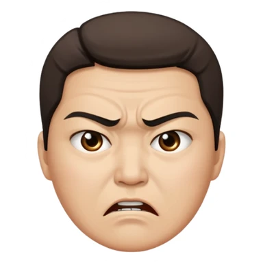 Angry face with "씨발" on mouth sticker