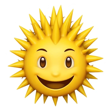 an standard yellow emoji with thorns sticker