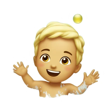 cutе baby in bath sticker