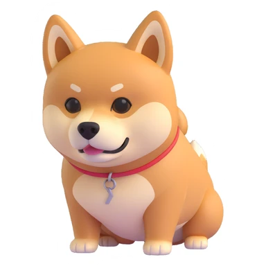 shiba inu with muscles sticker