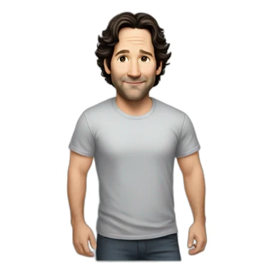 Paul Rudd wearing t-shirt sticker