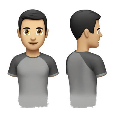 A 30 year old, caucasian man, with short black hair,   wearing a tshirt. sticker