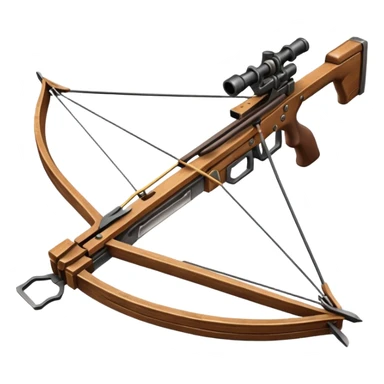 wooden crossbow, no scope sticker