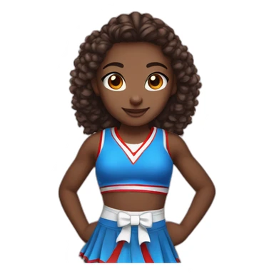 girl cheerleader blue red kostüm brown eyes sticker