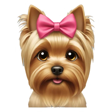 yorkie wearing a bow sticker