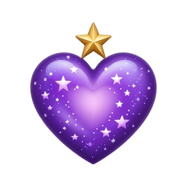 purple heart with a star constellation sticker