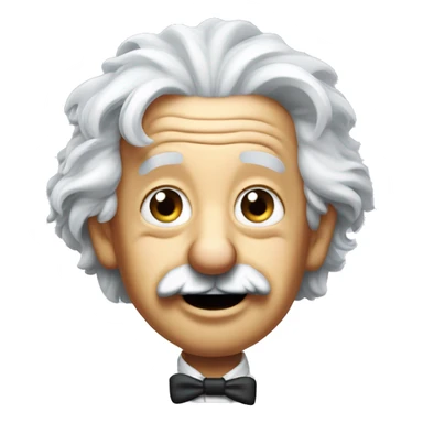 albert einstein with vawing hand and is happy sticker