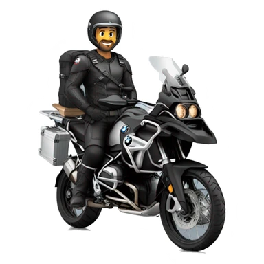 male dark hair with helmet and bmw gs 1250 adventure inblack sticker
