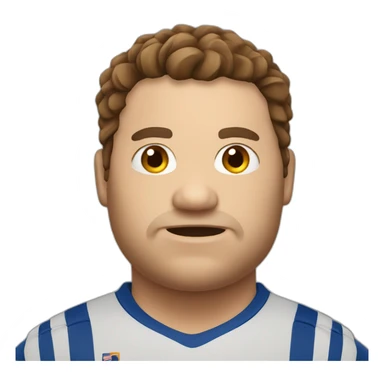 Fat handball player with brown hair sticker
