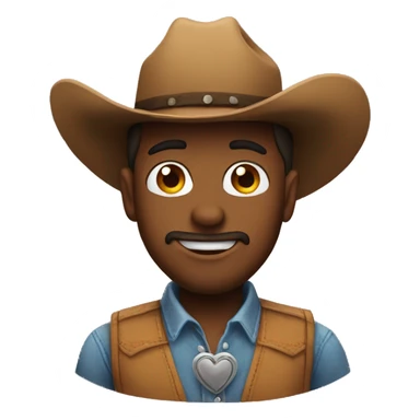 cowboy emoji with heart eyes  sticker