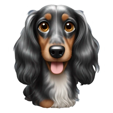 Black merle long haired Dachshund sticker