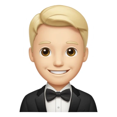 Gentleman bow tie emoji face sticker