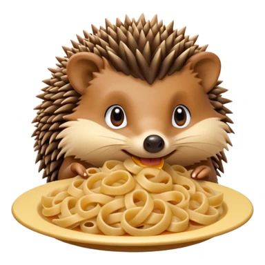 hedgehog eating pasta sticker