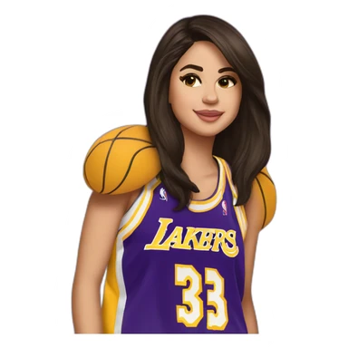 selena gomez wearing yellow lakers jersey sticker