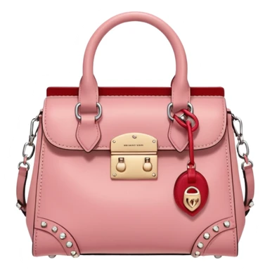 Ultra realistic Alexander Wang bag, in a pink, red, beige cottagecore aesthetic style and embellishments, 8k hd quailty  sticker