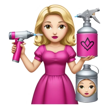 emoji della madonna vestita di fucsia con una bomboletta spray per fare i grafiti
 sticker