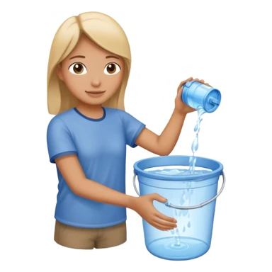 emptying a bucket of water sticker