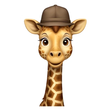 Giraffe wearing a hat sticker