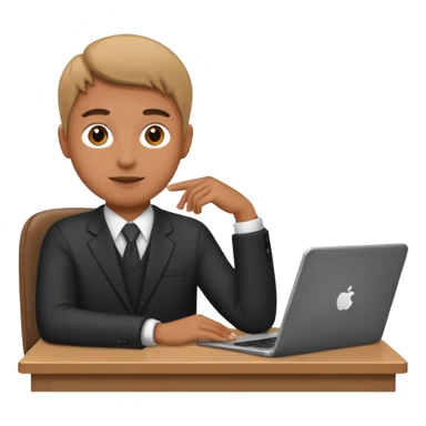 Person sitting at a desk sticker