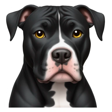All Black Pitbull with white spot on chest sticker