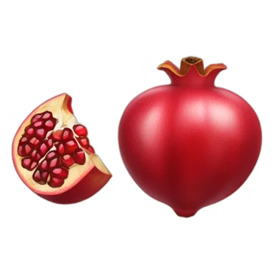 An opened pomegranate sticker