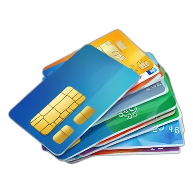 multiple credit cards fanned out sticker