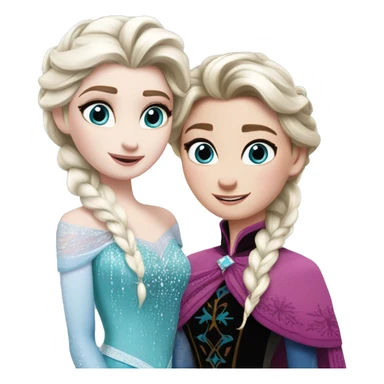 Elsa and anna  sticker