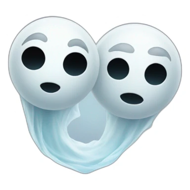 a female ghost and a male ghost flying as a Ying yang sticker