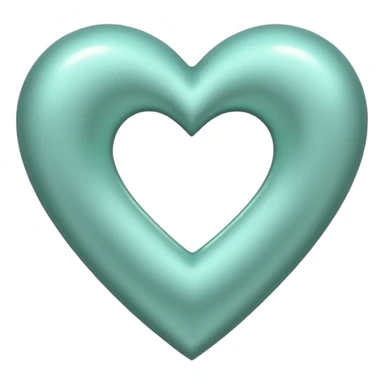 heart with a metallic mint finish sticker
