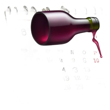 Bottle of wine on a calendar sticker