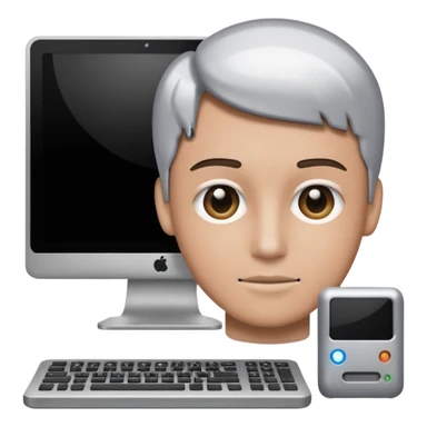 an icon of a person with a small computer chip next to him sticker