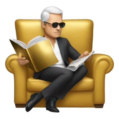 Billionaire reading gold magazine sticker