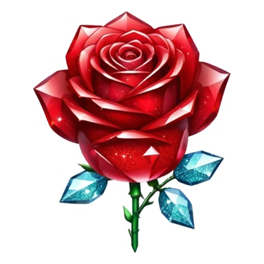 glitter red crystal rose sticker