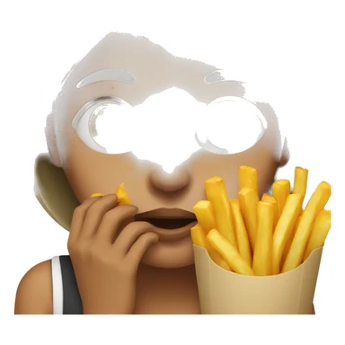 Girl eating fries  sticker