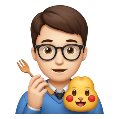 nerd face emoji eats coderabbit logo in emoji style sticker